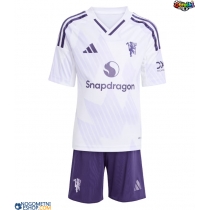 Otroški Nogometni dresi Manchester United Gostujoči 2025-26 Kratek Rokav (+ Kratke hlače)